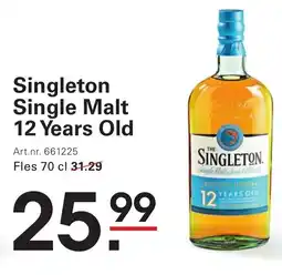Sligro Singleton Single Malt 12 Years Old aanbieding
