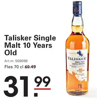 Sligro Talisker Single Malt 10 Years Old aanbieding