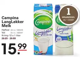 Sligro Campina LangLekker Melk aanbieding
