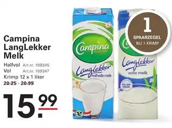 Sligro Campina LangLekker Melk aanbieding