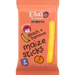 Etos Ella's Kitchen Maize Sticks Perzik Banaan Snack Bio 7+ Maanden aanbieding