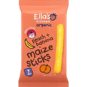 Etos Ella's Kitchen Maize Sticks Perzik Banaan Snack Bio 7+ Maanden aanbieding