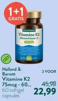 Holland & Barrett Vitamine K2 75mcg - 60 softgels aanbieding