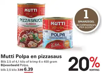 Sligro Mutti Polpa en pizzasaus aanbieding