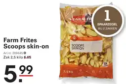 Sligro Farm Frites Scoops skin on aanbieding