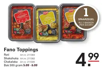 Sligro Fano Toppings aanbieding