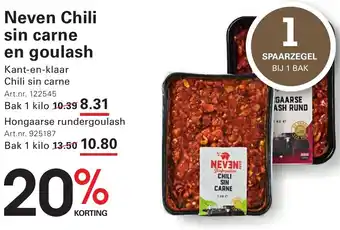 Sligro Neven Chili sin carne en goulash aanbieding