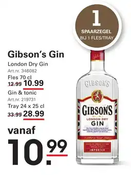 Sligro Gibson's Gin aanbieding