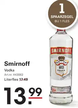 Sligro Smirnoff Vodka aanbieding
