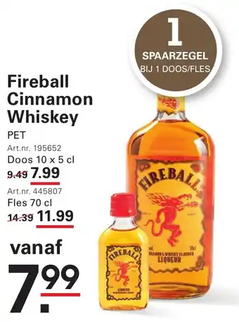 Sligro Fireball Cinnamon Whiskey aanbieding