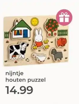 Prenatal nijntje houten puzzel aanbieding