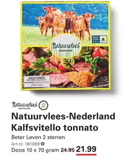 Sligro Natuurvlees Nederland Kalfsvitello tonnato aanbieding