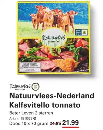 Sligro Natuurvlees Nederland Kalfsvitello tonnato aanbieding
