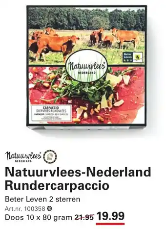 Sligro Natuurvlees Nederland Rundercarpaccio aanbieding