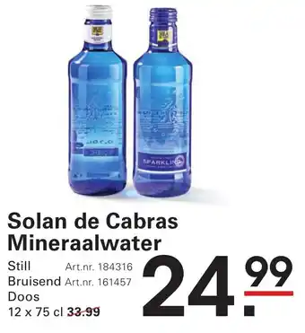 Sligro Solan de Cabras Mineraalwater aanbieding