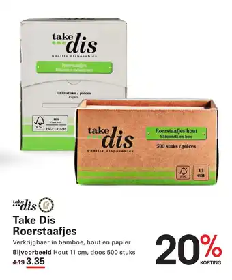 Sligro dis Take Dis Roerstaafjes aanbieding