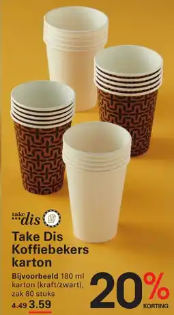 Sligro Take Dis Koffiebekers karton aanbieding