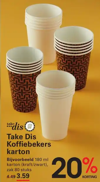 Sligro Take Dis Koffiebekers karton aanbieding