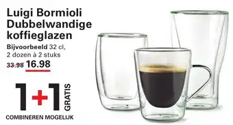 Sligro Luigi Bormioli Dubbelwandige koffieglazen aanbieding