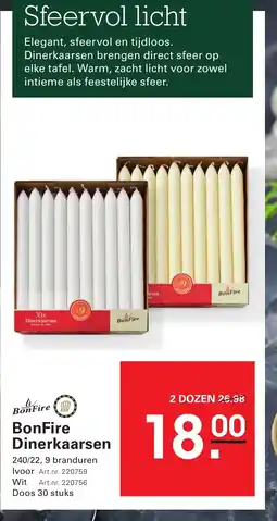 Sligro BonFire Dinerkaarsen aanbieding