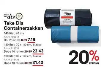 Sligro Take Dis Containerzakken aanbieding