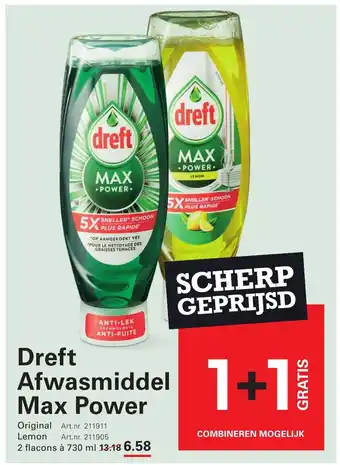 Sligro Dreft Afwasmiddel Max Power aanbieding
