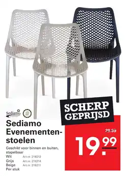 Sligro Sediamo Evenementen stoelen aanbieding