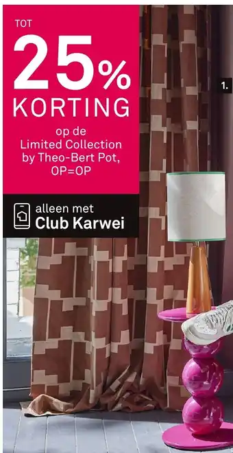 Karwei Theo-Bert Pot gordijnstof aanbieding