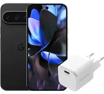 Coolblue Google Pixel 9 Pro 128GB Zwart 5G + BlueBuilt Oplader 30W Wit aanbieding