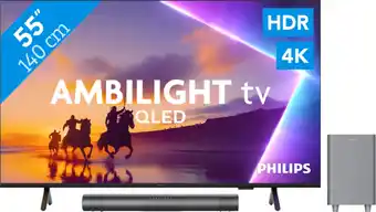 Coolblue Philips Ambilight 55'' PUS8500 QLED 4K (2025) + Philips TAB6100 aanbieding
