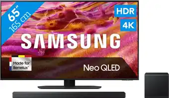 Coolblue Samsung 65 Neo QLED QN90F 4K (2025) + Samsung HW-QS700F (2025) aanbieding