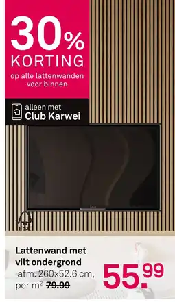 Karwei Lattenwand met vilt ondergrond aanbieding