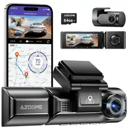 ANWB Azdome M550 Pro 3CH 4K Wifi GPS 64gb dashcam Zwart aanbieding