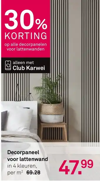 Karwei Decorpaneel voor lattenwand aanbieding