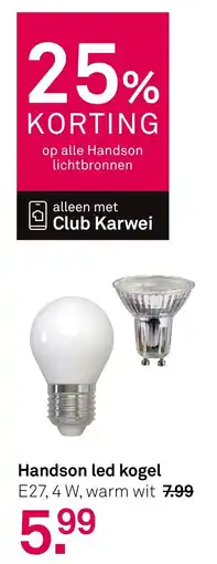 Karwei Handson led kogel aanbieding