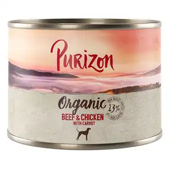 Zooplus Voordeelpakket Purizon Organic 24 x 200 g - Rund en kip met wortel aanbieding