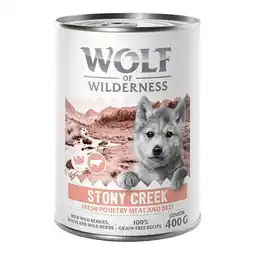 Zooplus Wolf of Wilderness Junior 'Expedition' Stony Creek - Gevogelte met rund 1 x 400 g aanbieding