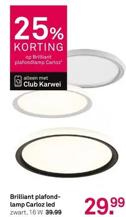 Karwei Brilliant plafond lamp Carloz led aanbieding