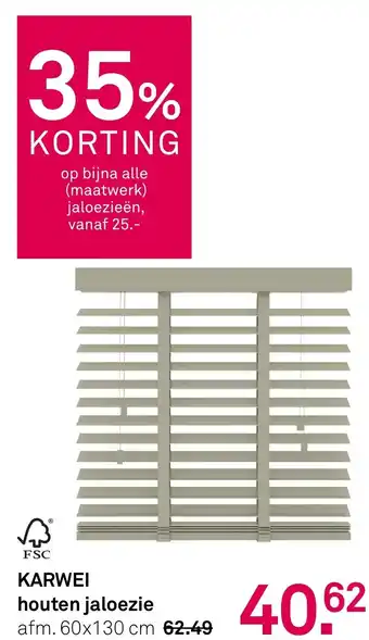 Karwei Houten jaloezie aanbieding