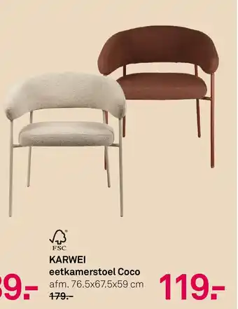 Karwei KARWEI eetkamerstoel Coco aanbieding