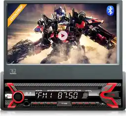 Bol.com Audiocore AC9100 autoradio met 7 elektrisch intrekbaar touchscreen - Zwart/Rood aanbieding