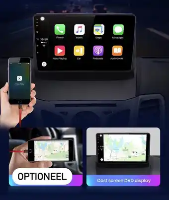 Bol.com Ford Fiesta 2008-2011 Android 10 navigatie en multimediasysteem Bluetooth USB WiFi 2+32GB aanbieding