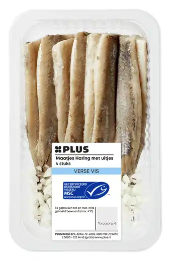 PLUS PLUS Maatjes Haring 4st met uitjes aanbieding
