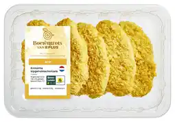 PLUS PLUS Boerentrots Krokante kipgehaktschnitzels 5st aanbieding