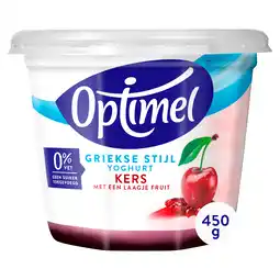 PLUS Optimel Yoghurt Griekse stijl kers 0% vet aanbieding