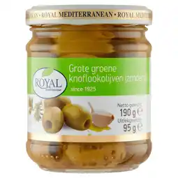 PLUS Royal Groene knoflookolijven zonder pit aanbieding