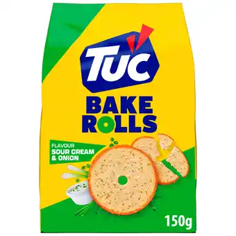 PLUS Lu TUC Bake Rolls Sour Cream & Onion aanbieding