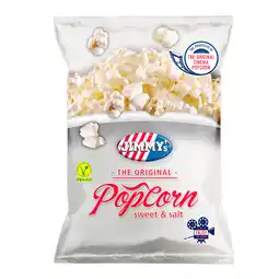 PLUS Jimmy's Popcorn original sweet & salt aanbieding