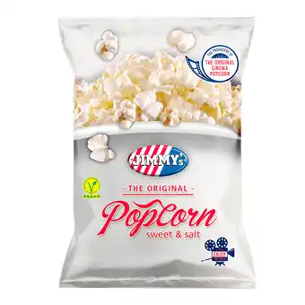 PLUS Jimmy's Popcorn original sweet & salt aanbieding
