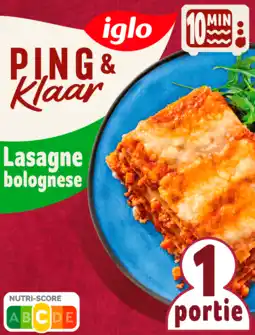 PLUS Iglo Ping & Klaar Lasagne Bolognese aanbieding